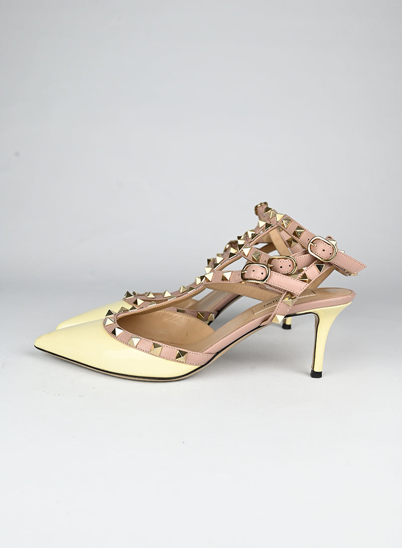 Valentino Décolleté Rockstud in pelle panna - N. 38 ½