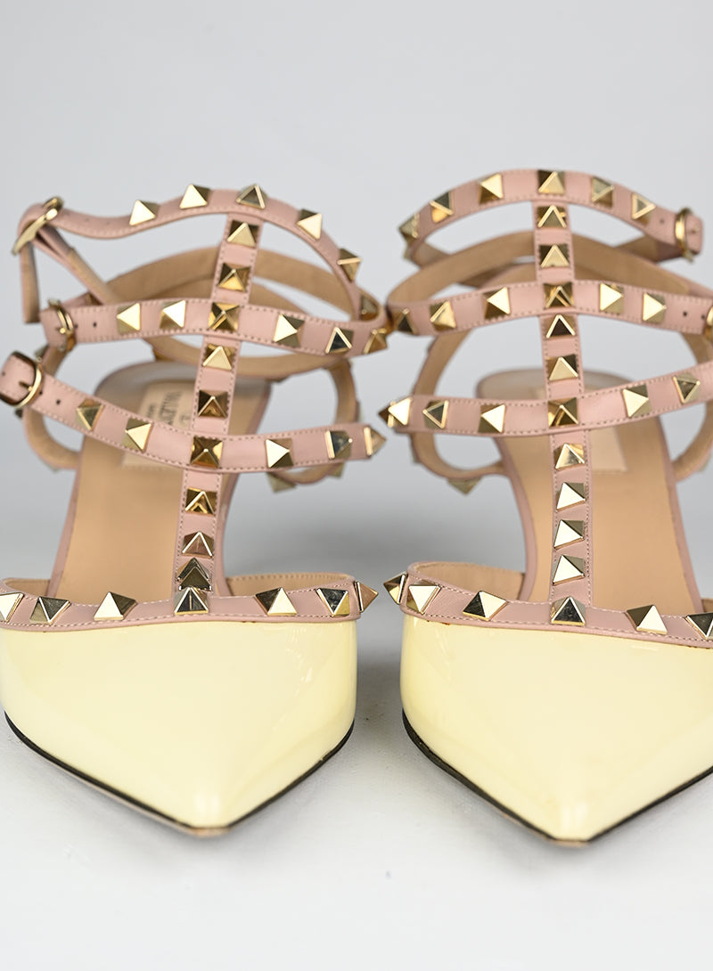 Valentino Décolleté Rockstud in pelle panna - N. 38 ½