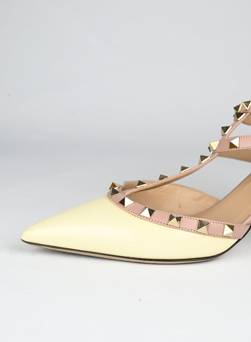 Valentino Décolleté Rockstud in pelle panna - N. 38 ½