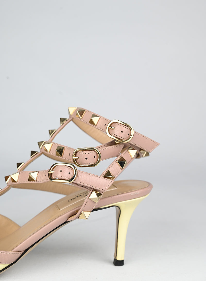 Valentino Décolleté Rockstud in pelle panna - N. 38 ½