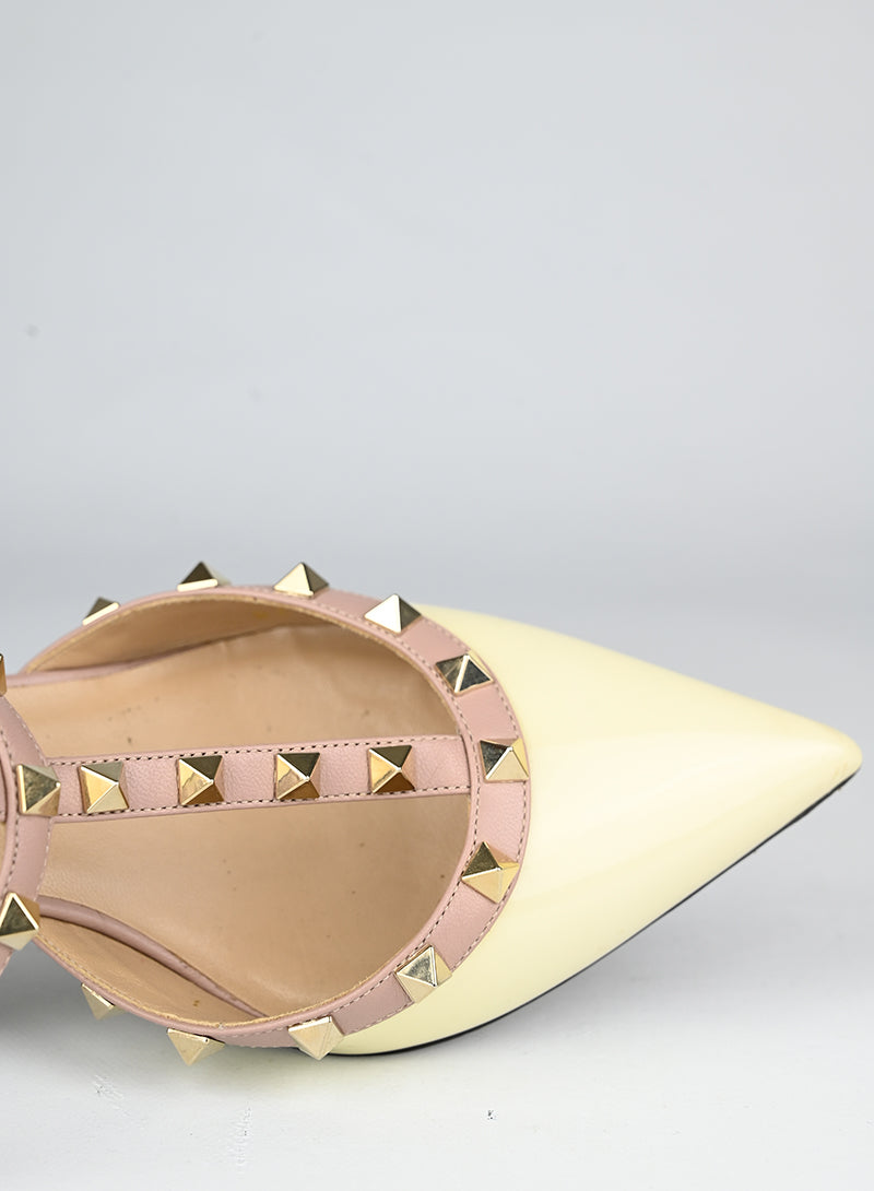 Valentino Décolleté Rockstud in pelle panna - N. 38 ½