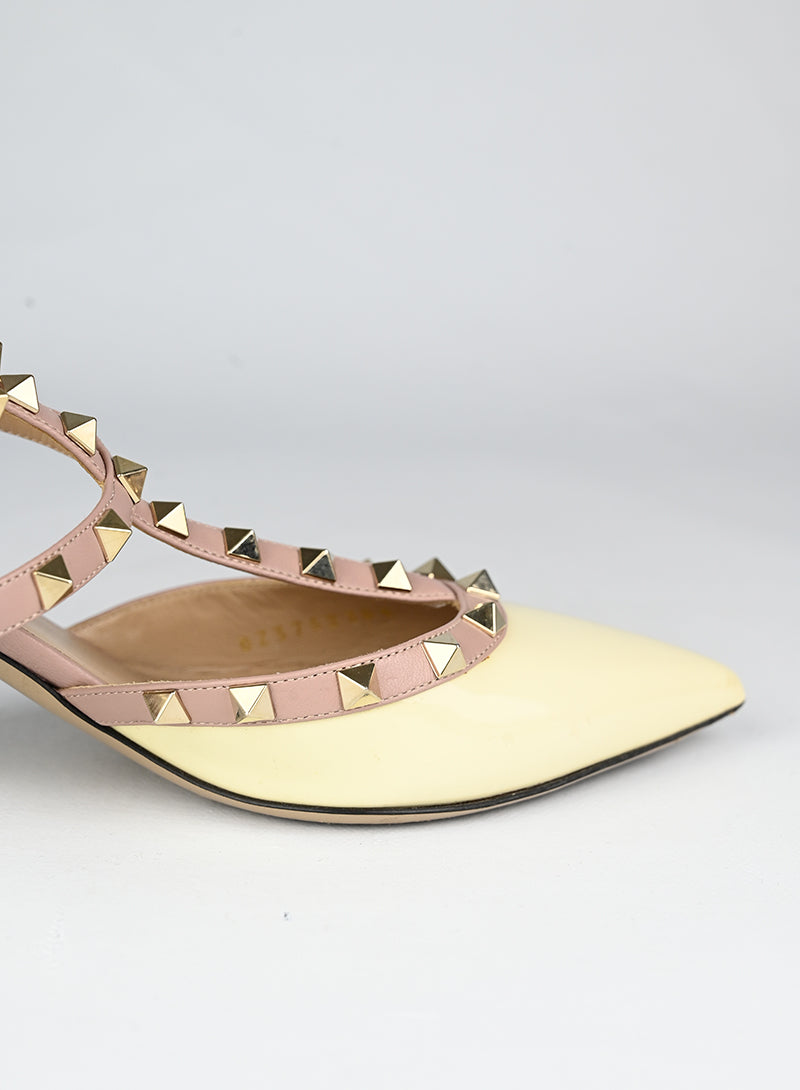 Valentino Décolleté Rockstud in pelle panna - N. 38 ½