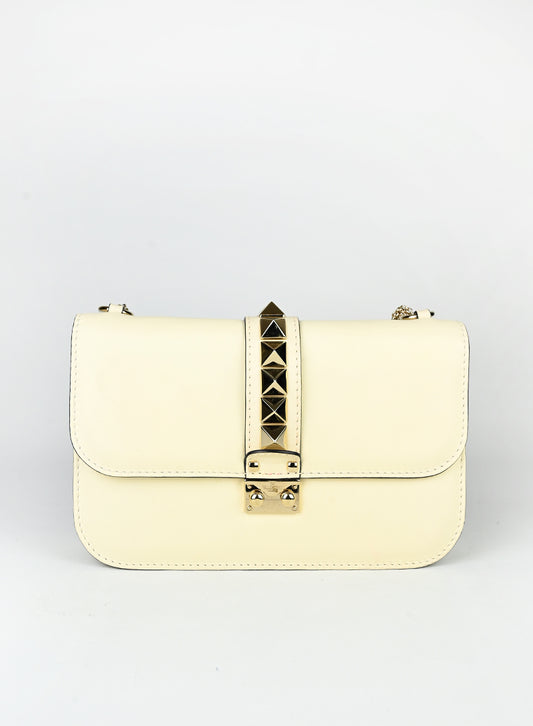 Valentino Borsa Rockstud in pelle burro