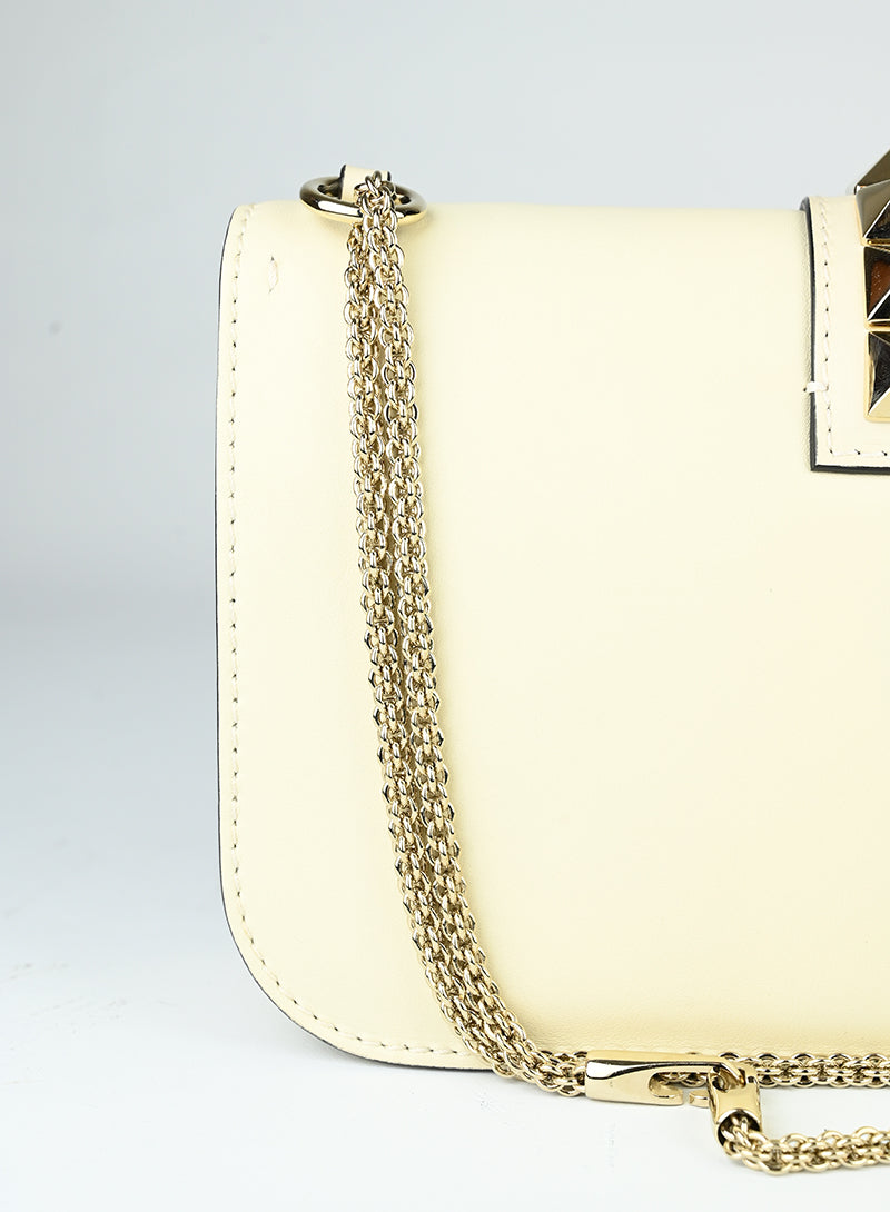 Valentino Borsa Rockstud in pelle burro