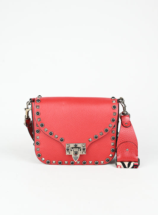 Valentino Borsa Guitar Rockstud in pelle rossa