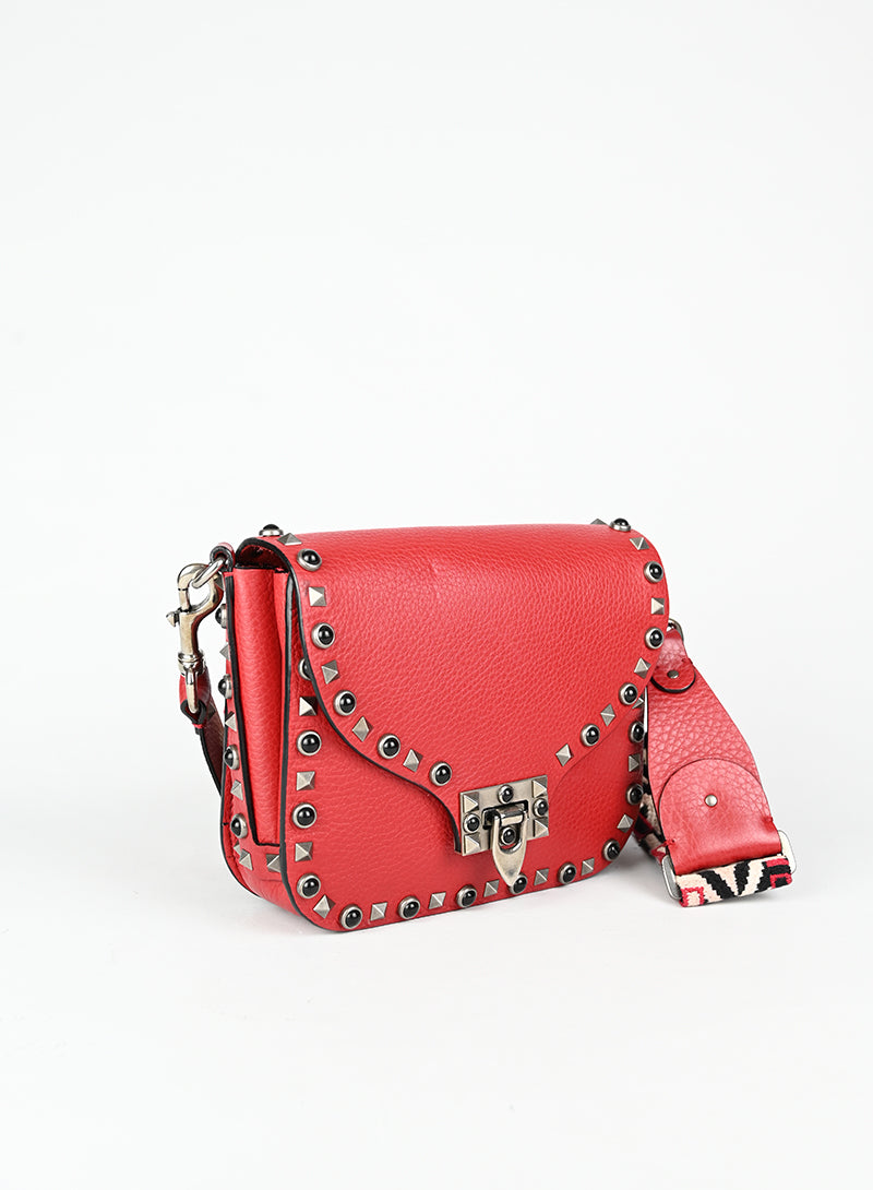 Valentino Borsa Guitar Rockstud in pelle rossa