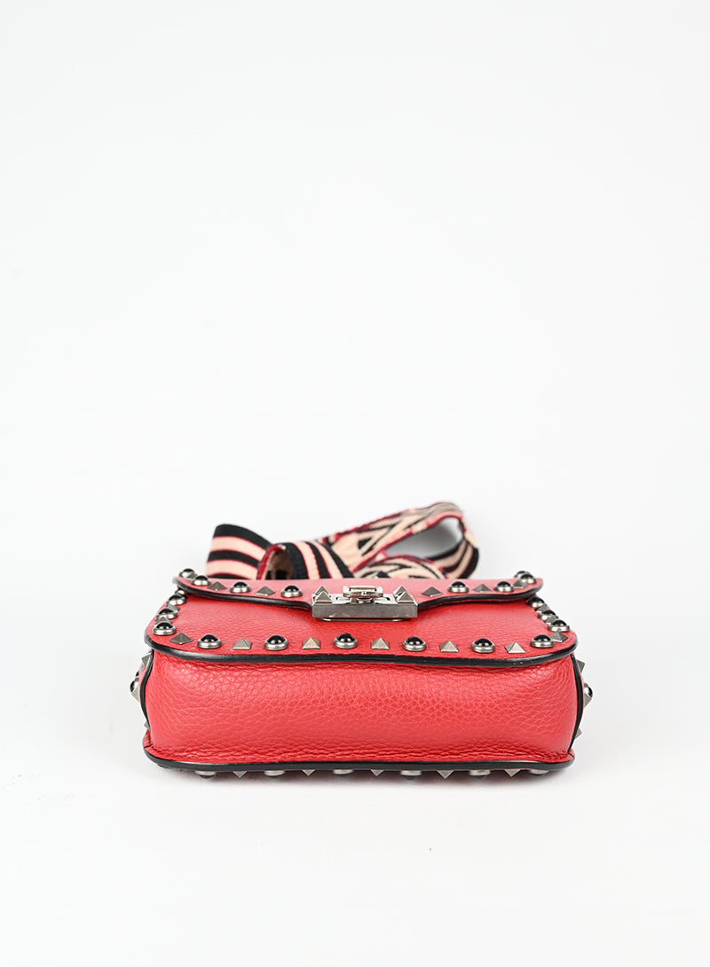 Valentino Borsa Guitar Rockstud in pelle rossa