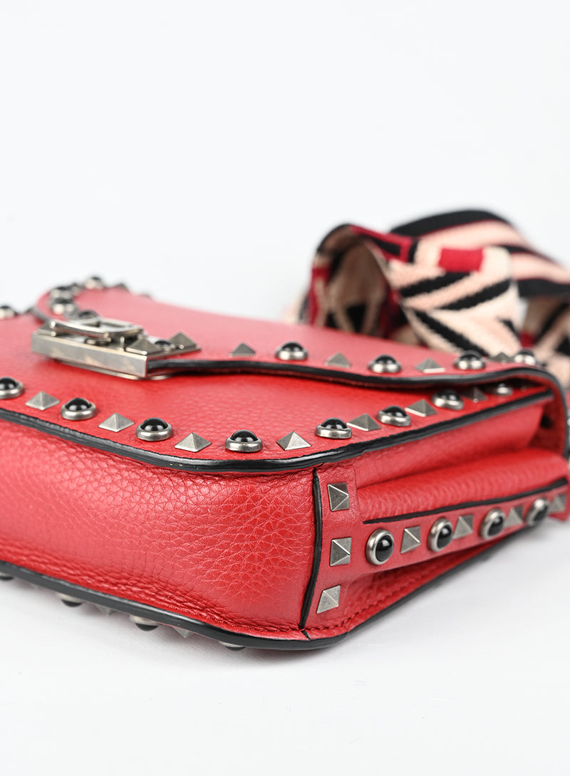 Valentino Borsa Guitar Rockstud in pelle rossa