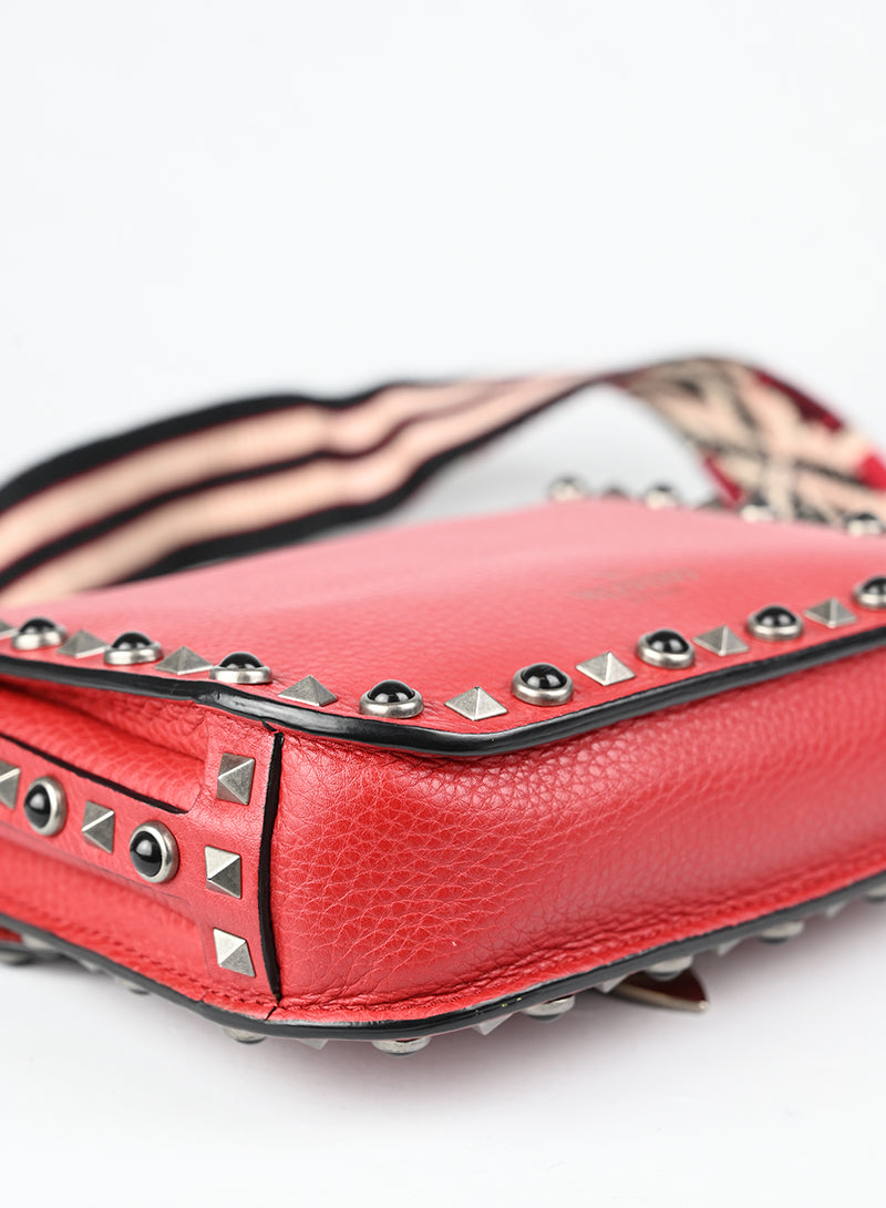 Valentino Borsa Guitar Rockstud in pelle rossa