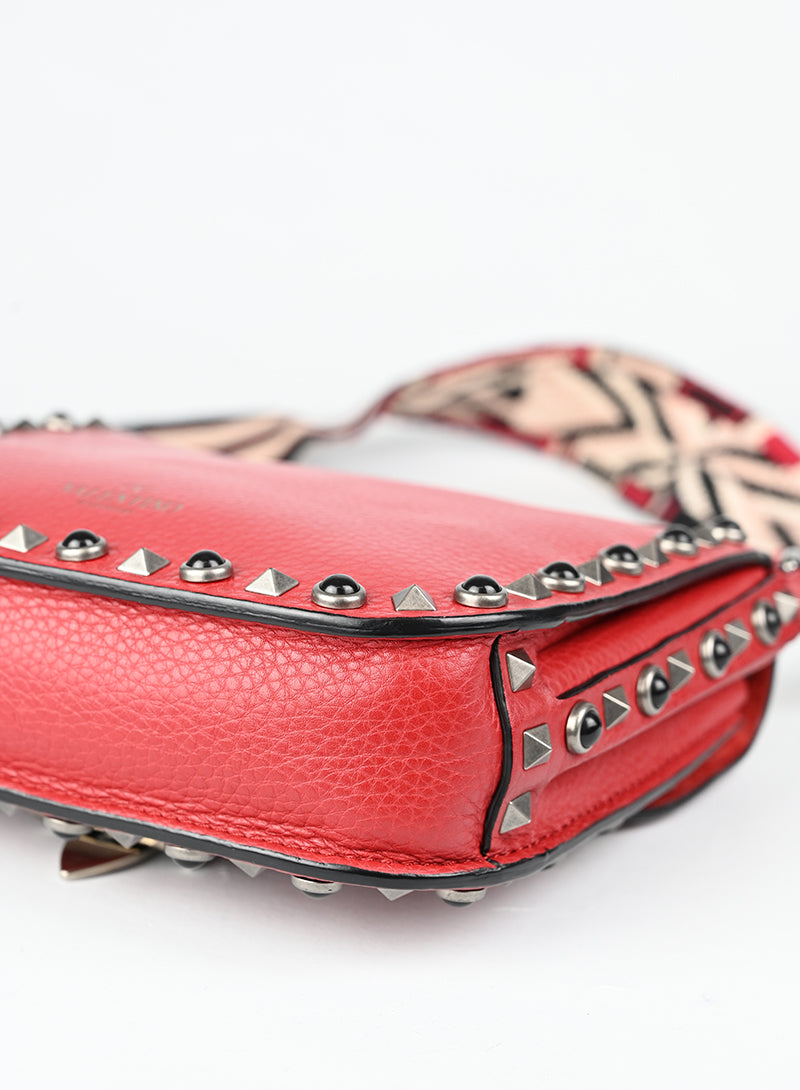 Valentino Borsa Guitar Rockstud in pelle rossa