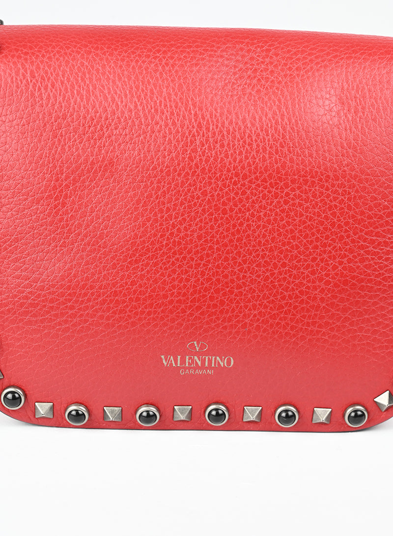 Valentino Borsa Guitar Rockstud in pelle rossa