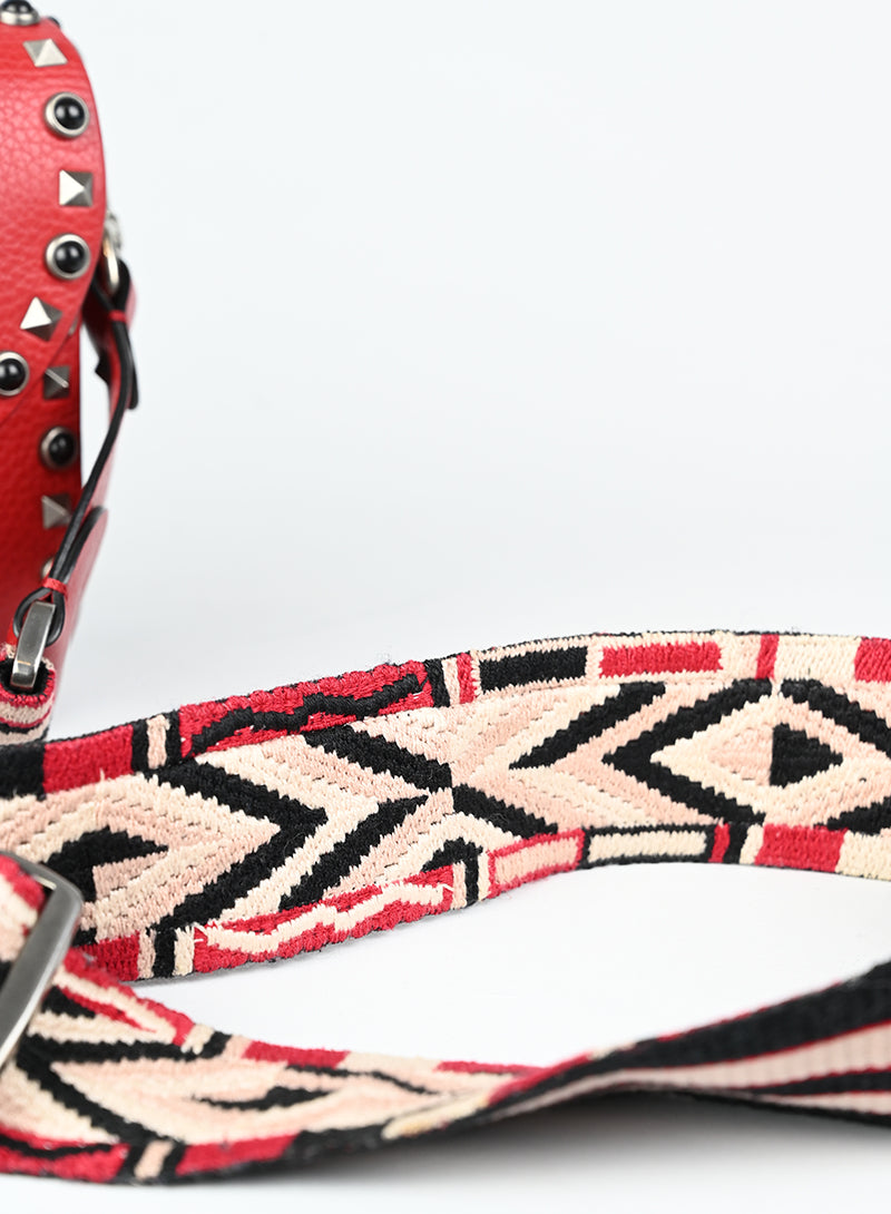 Valentino Borsa Guitar Rockstud in pelle rossa