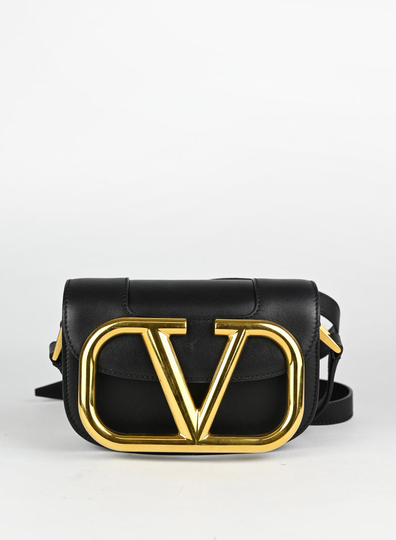Valentino Borsa Supervee in pelle nera