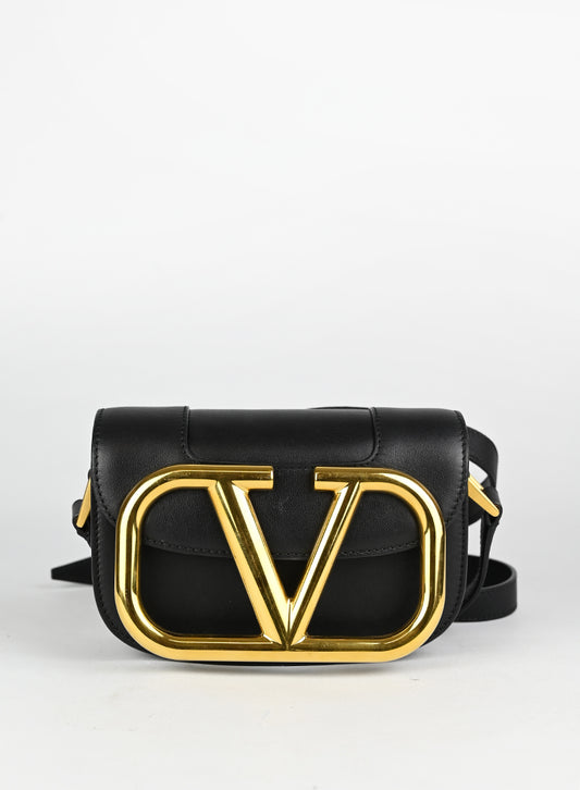 Valentino Borsa Supervee in pelle nera
