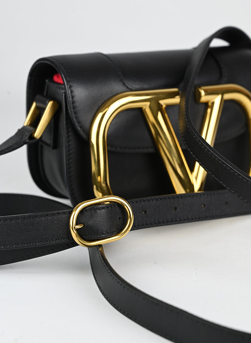 Valentino Borsa Supervee in pelle nera