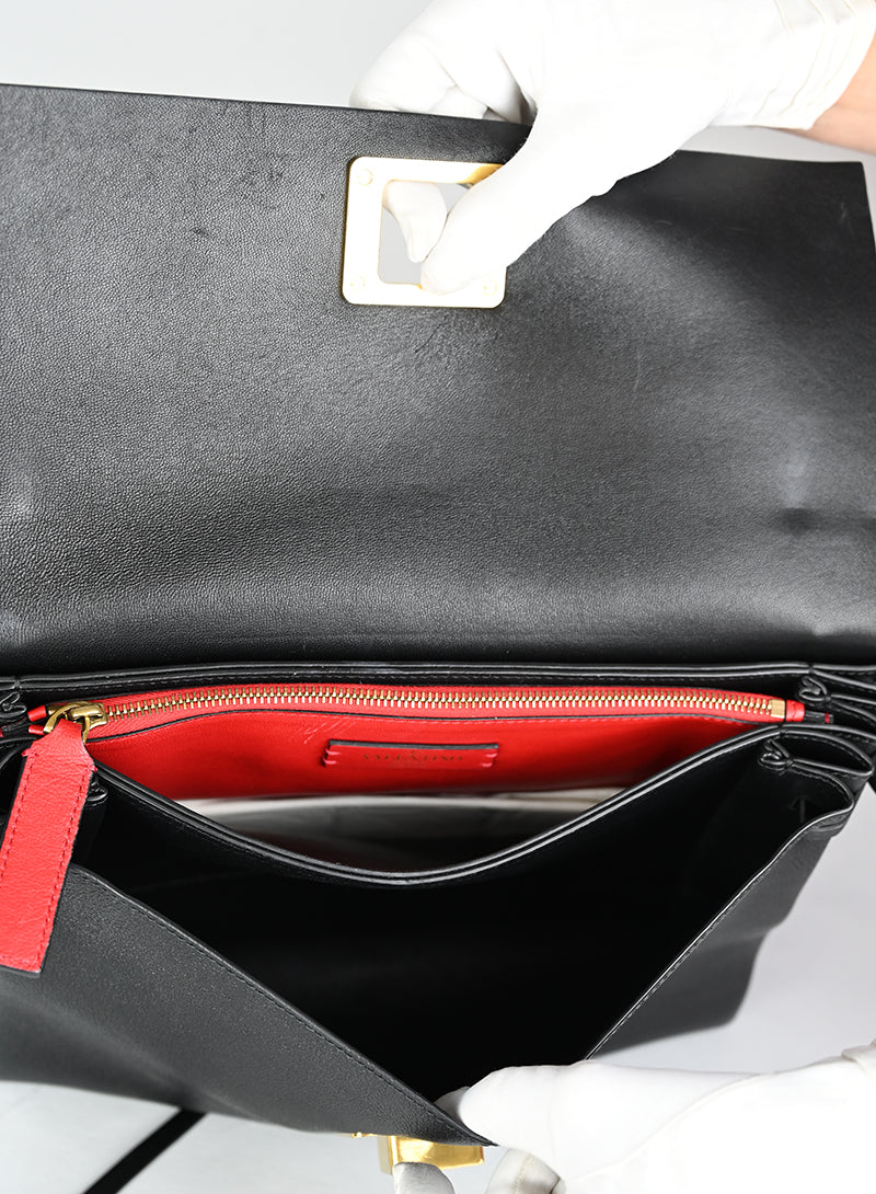 Valentino Borsa Supervee in pelle nera