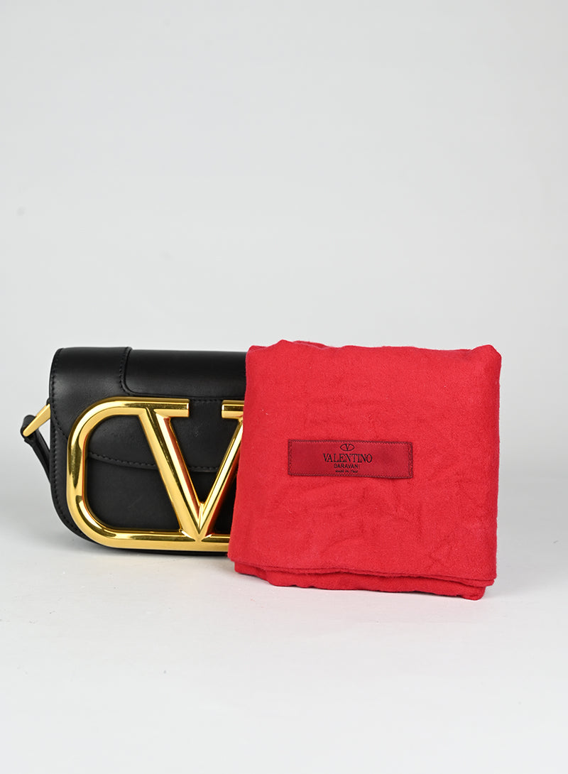 Valentino Borsa Supervee in pelle nera