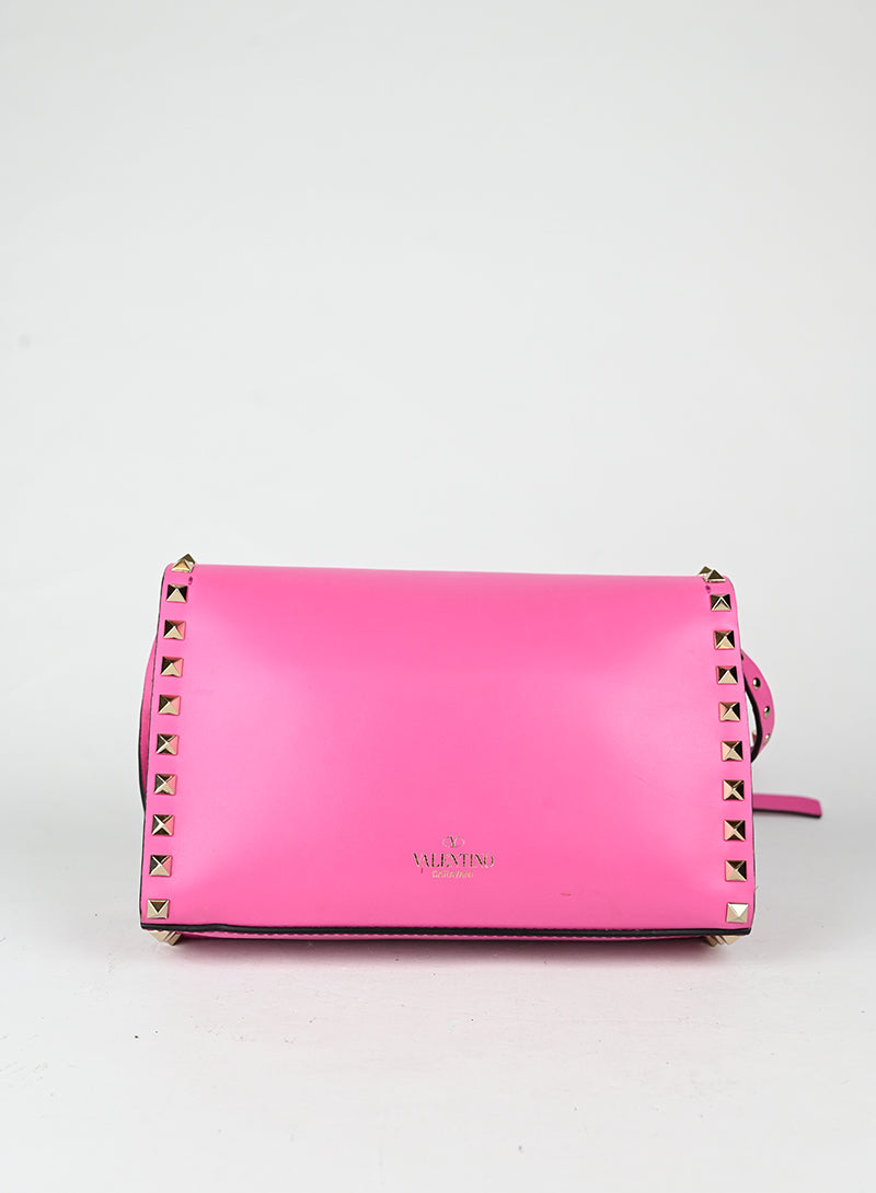 Valentino Borsa Rockstud in pelle rosa