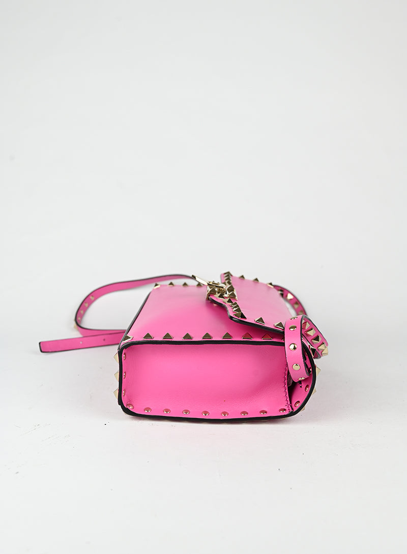 Valentino Borsa Rockstud in pelle rosa