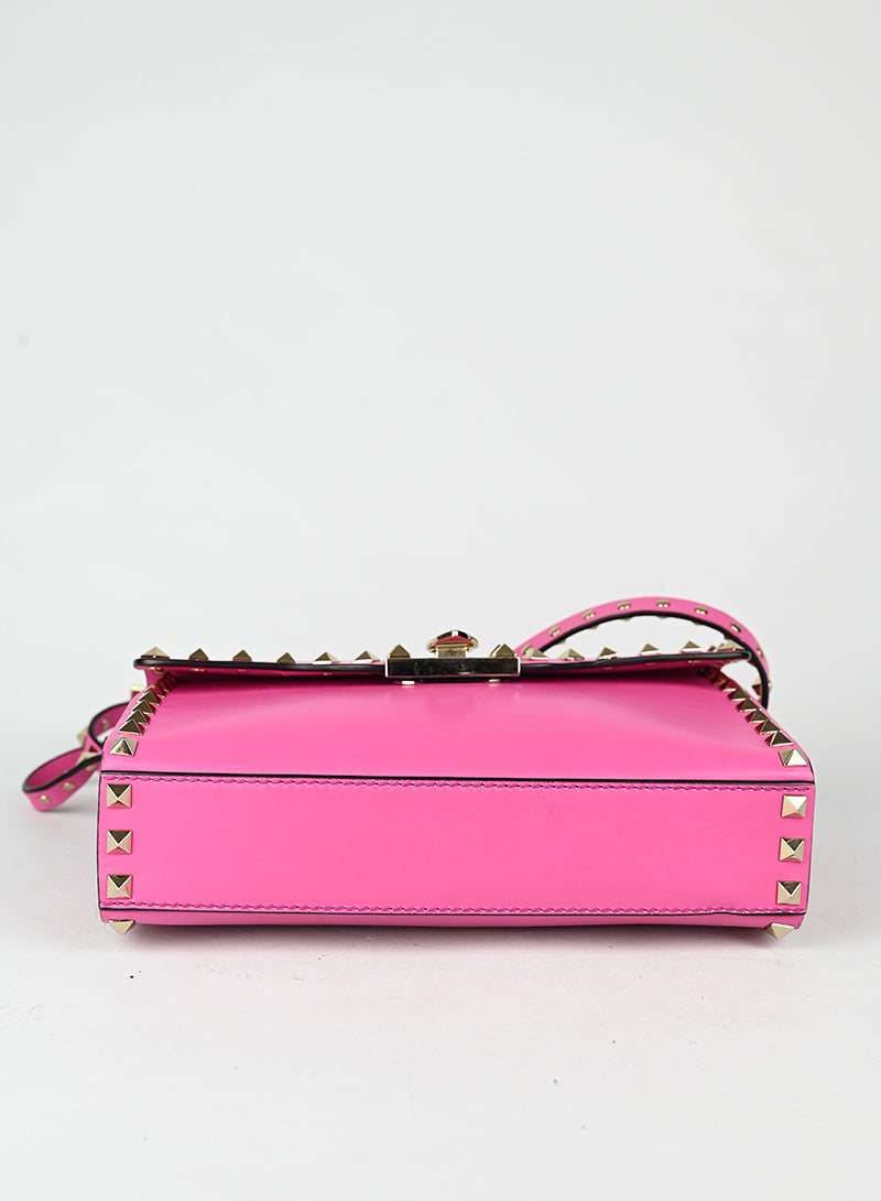 Valentino Borsa Rockstud in pelle rosa