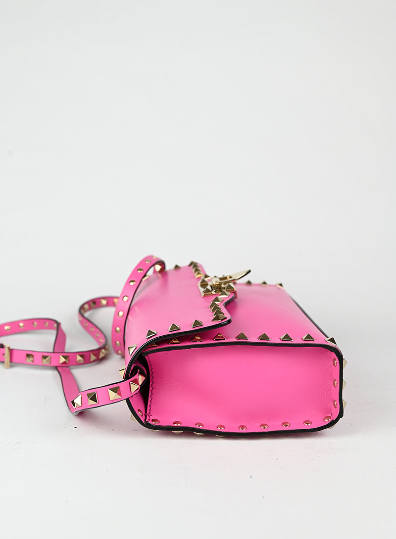 Valentino Borsa Rockstud in pelle rosa