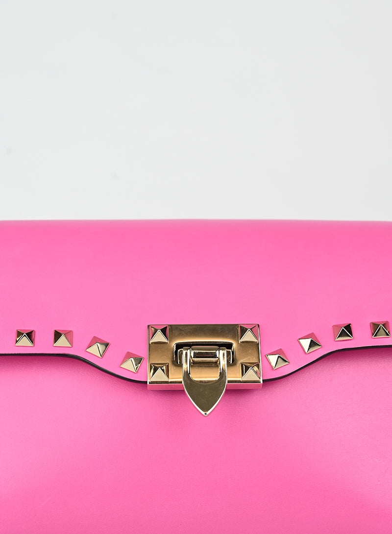 Valentino Borsa Rockstud in pelle rosa