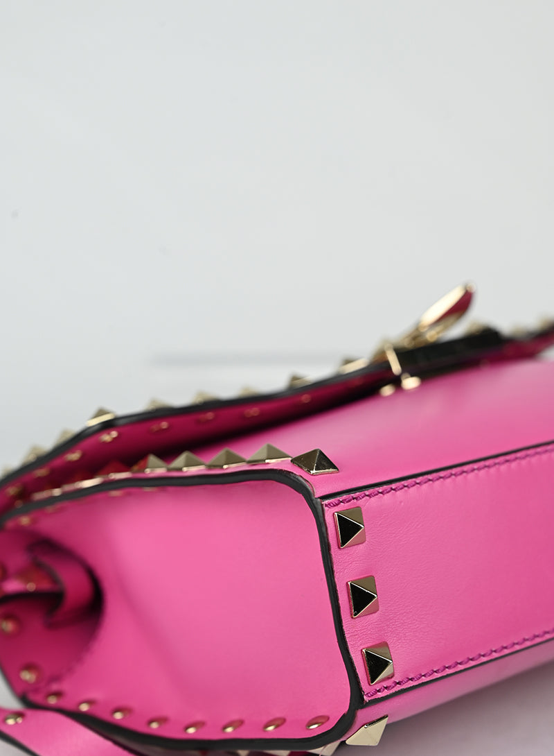 Valentino Borsa Rockstud in pelle rosa