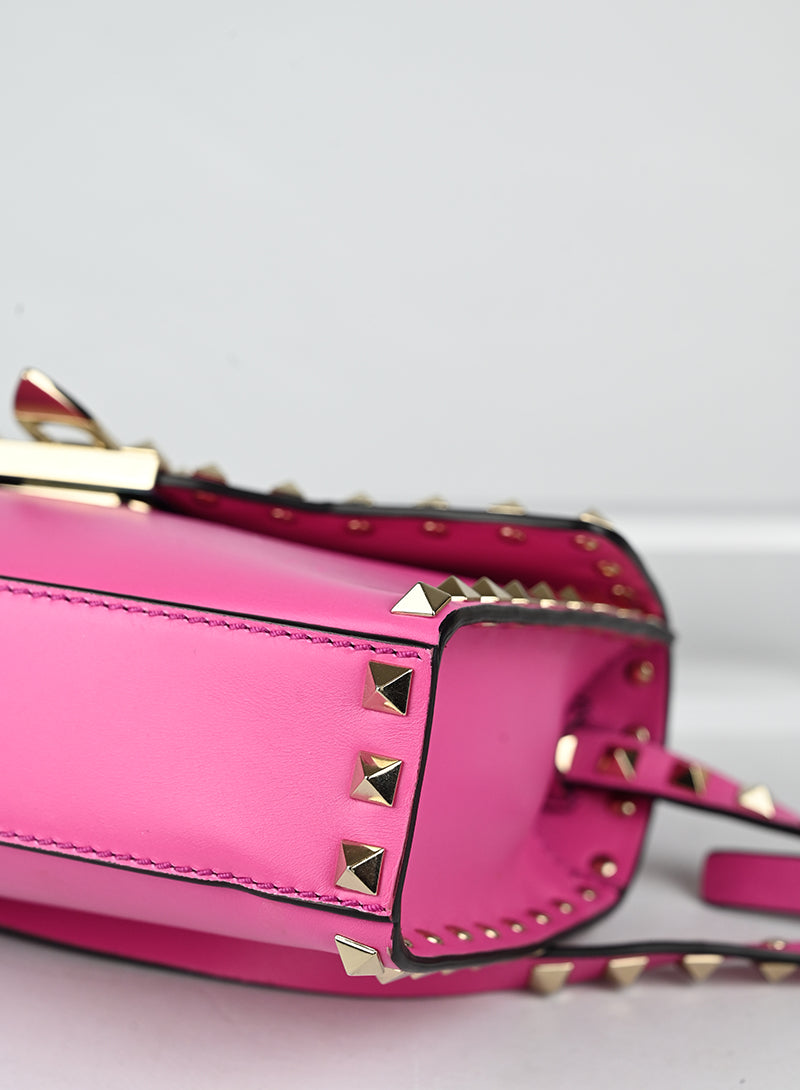 Valentino Borsa Rockstud in pelle rosa