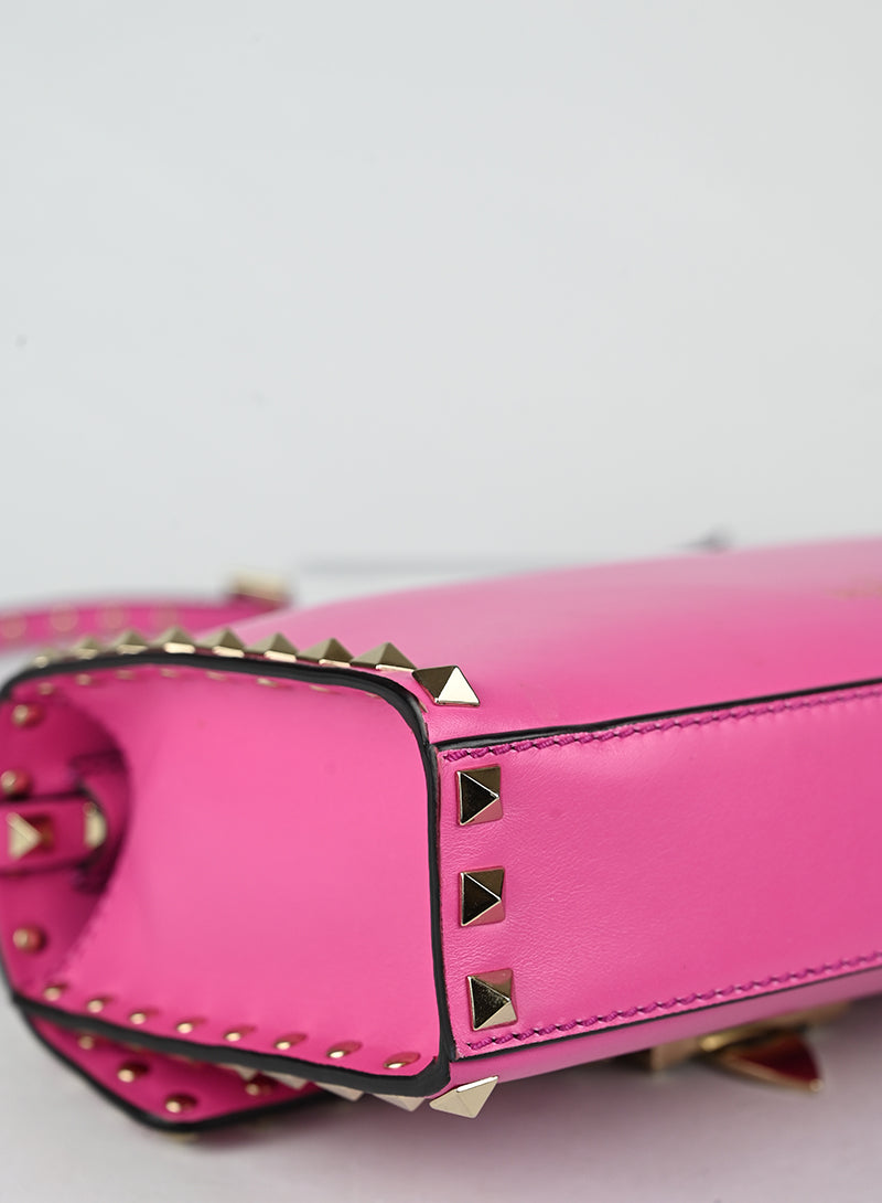 Valentino Borsa Rockstud in pelle rosa