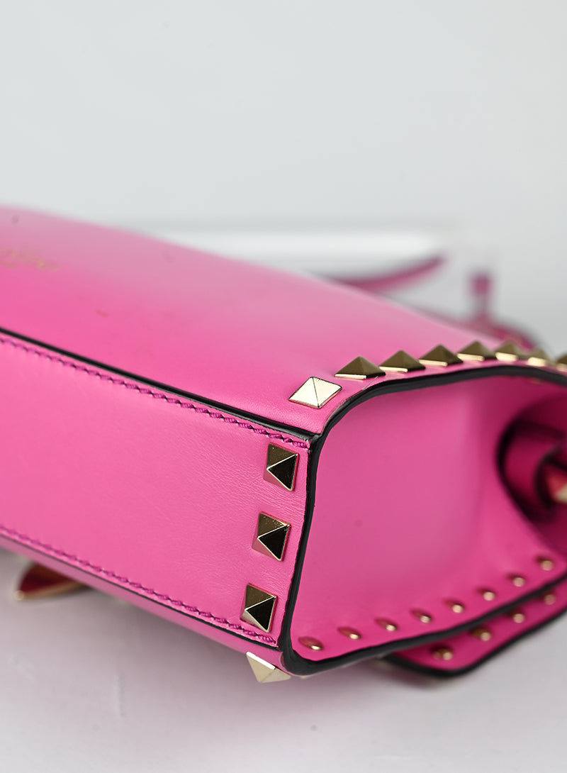Valentino Borsa Rockstud in pelle rosa