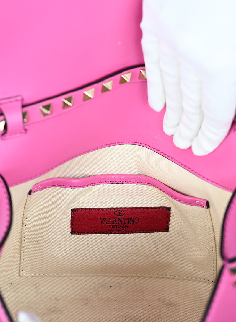 Valentino Borsa Rockstud in pelle rosa
