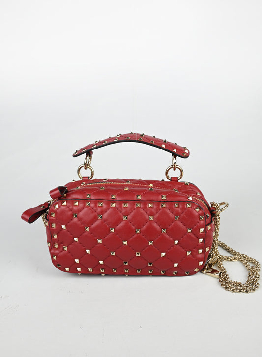 Valentino Borsa Spike in pelle rossa