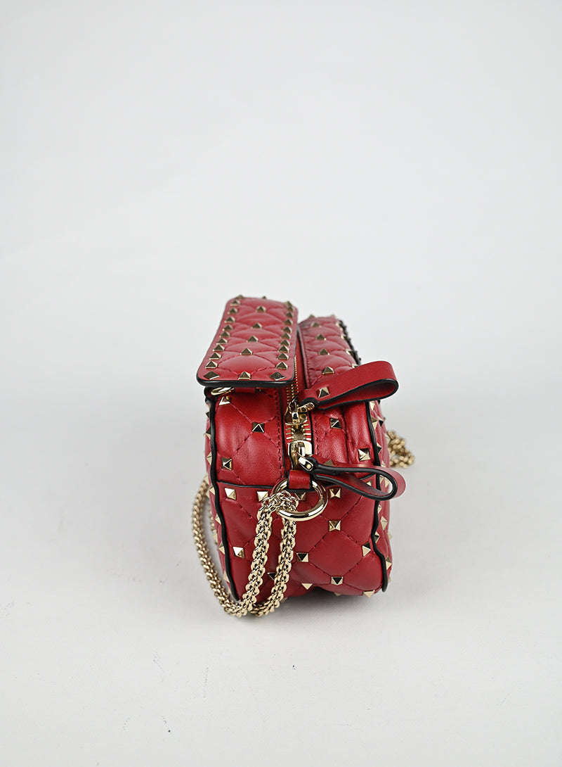 Valentino Borsa Spike in pelle rossa