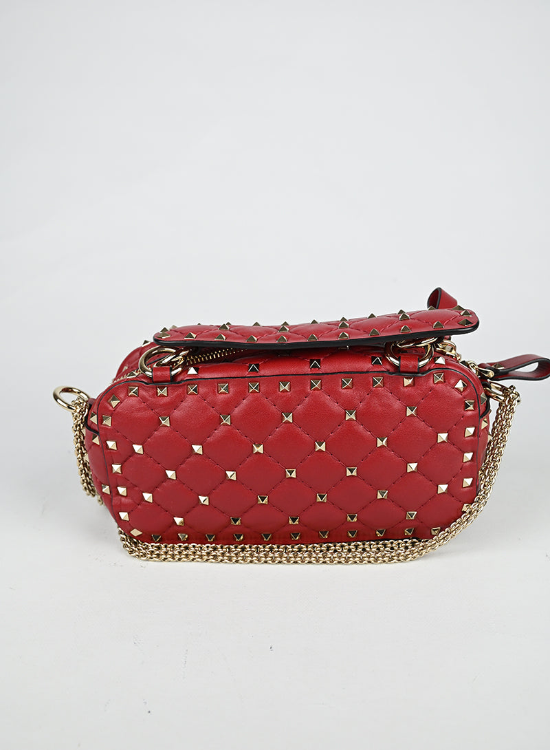 Valentino Borsa Spike in pelle rossa