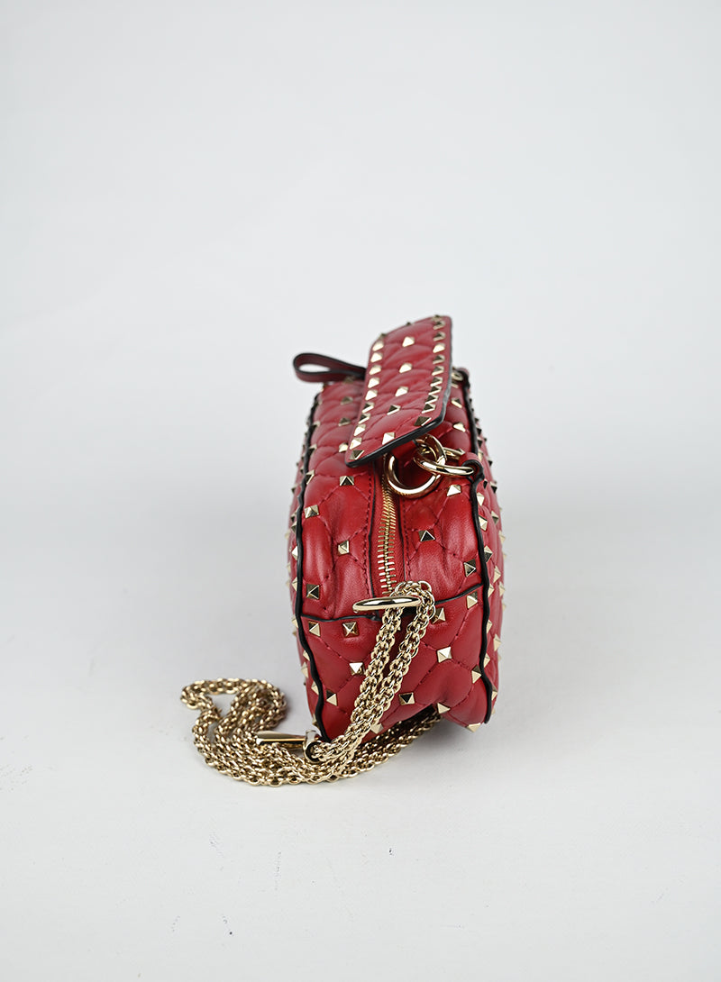 Valentino Borsa Spike in pelle rossa