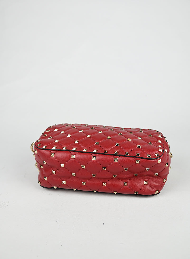 Valentino Borsa Spike in pelle rossa