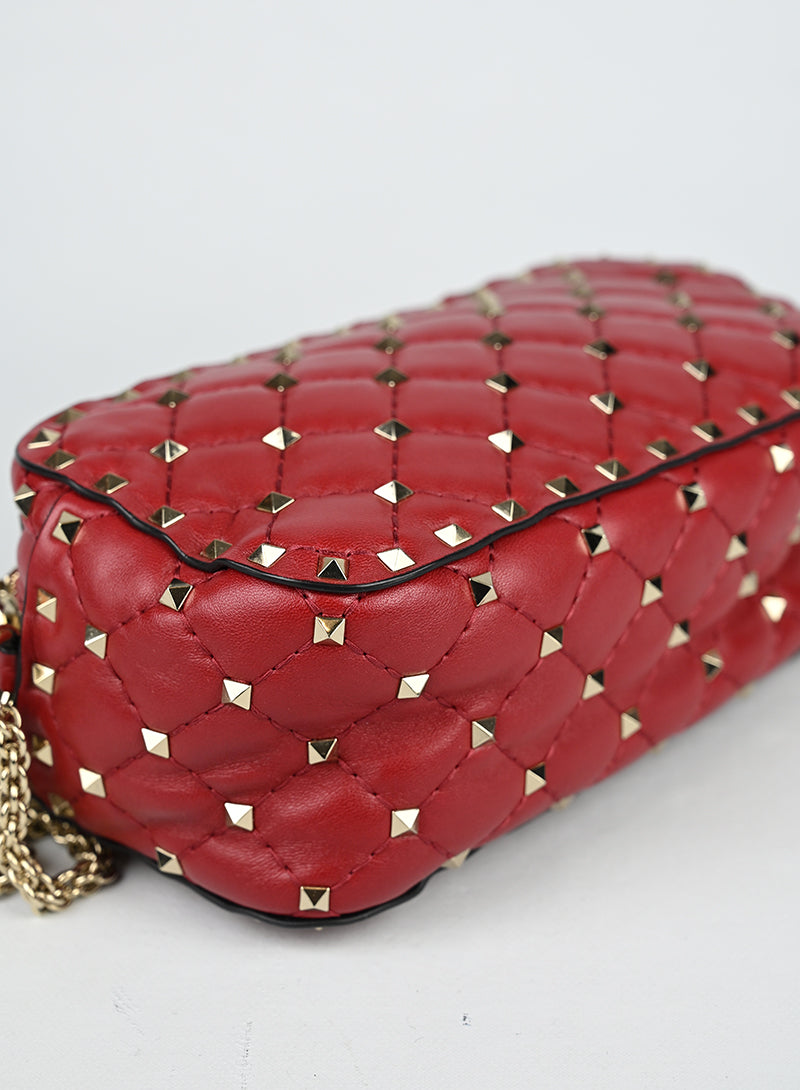 Valentino Borsa Spike in pelle rossa