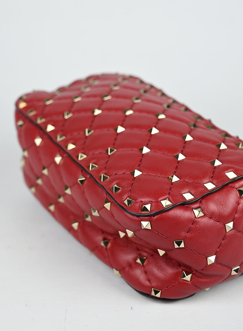 Valentino Borsa Spike in pelle rossa