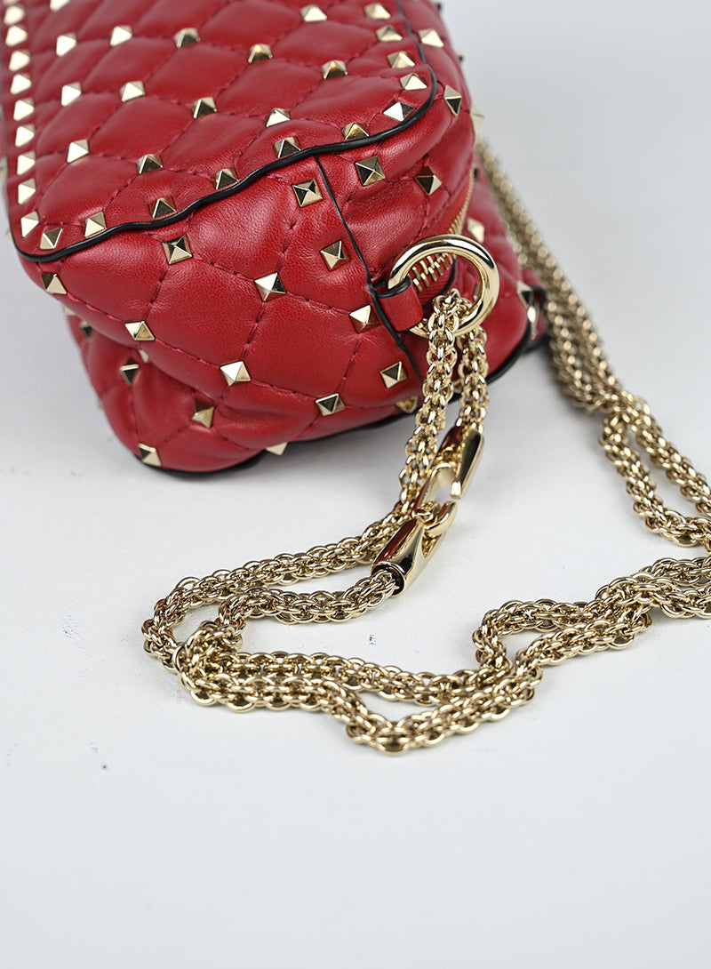 Valentino Borsa Spike in pelle rossa