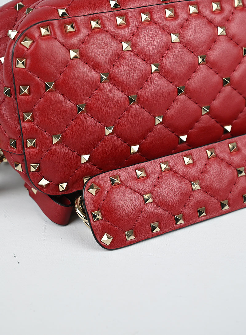 Valentino Borsa Spike in pelle rossa