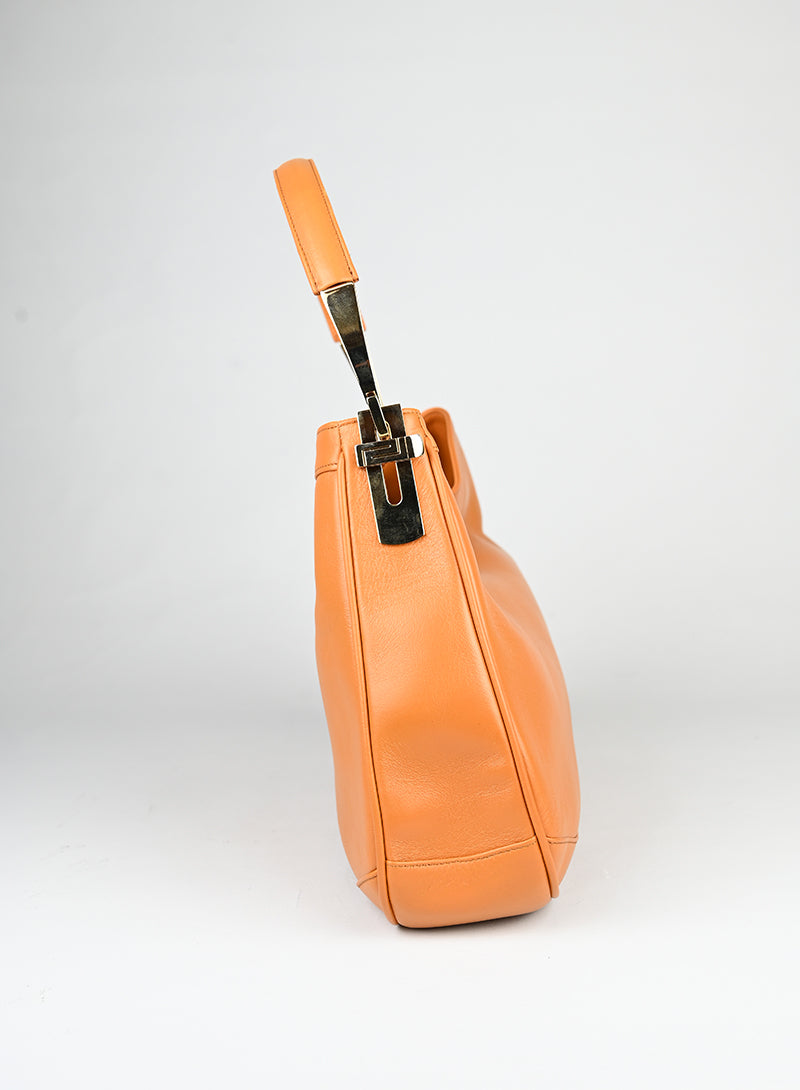 Versace Borsa semi hobo in pelle arancio -  lesleyluxuryvintage