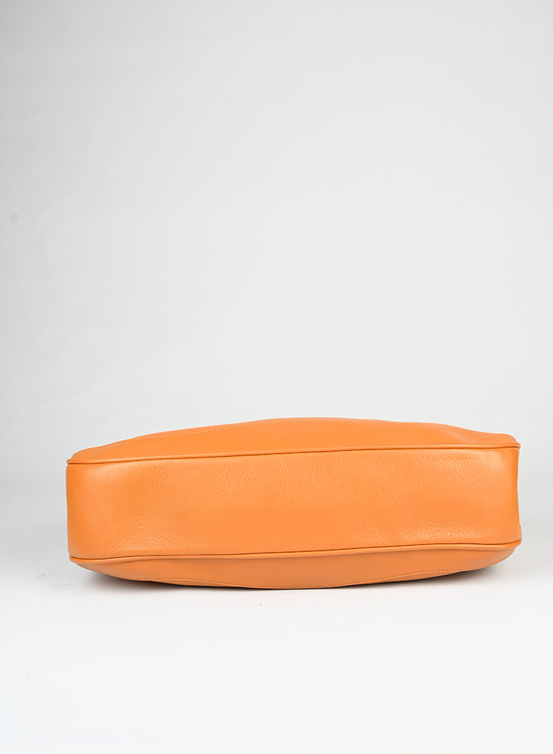 Versace Borsa semi hobo in pelle arancio -  lesleyluxuryvintage