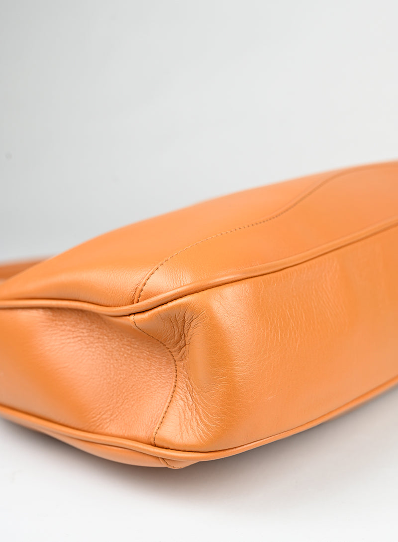 Versace Borsa semi hobo in pelle arancio -  lesleyluxuryvintage