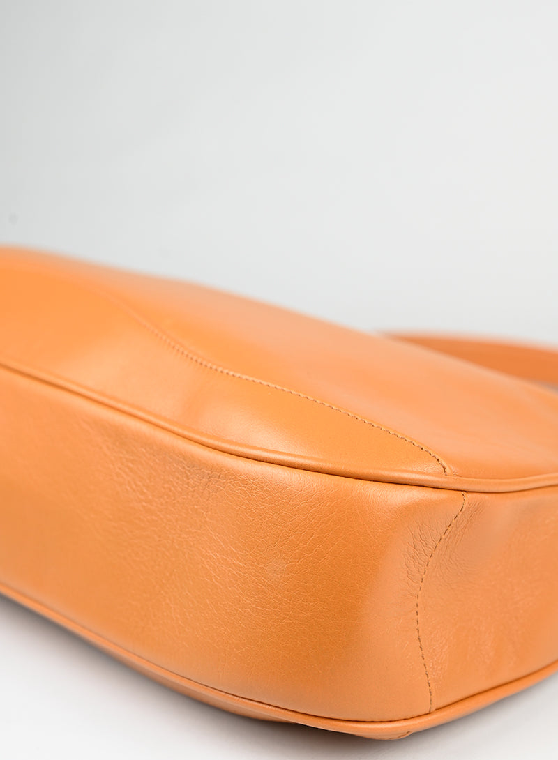 Versace Borsa semi hobo in pelle arancio -  lesleyluxuryvintage