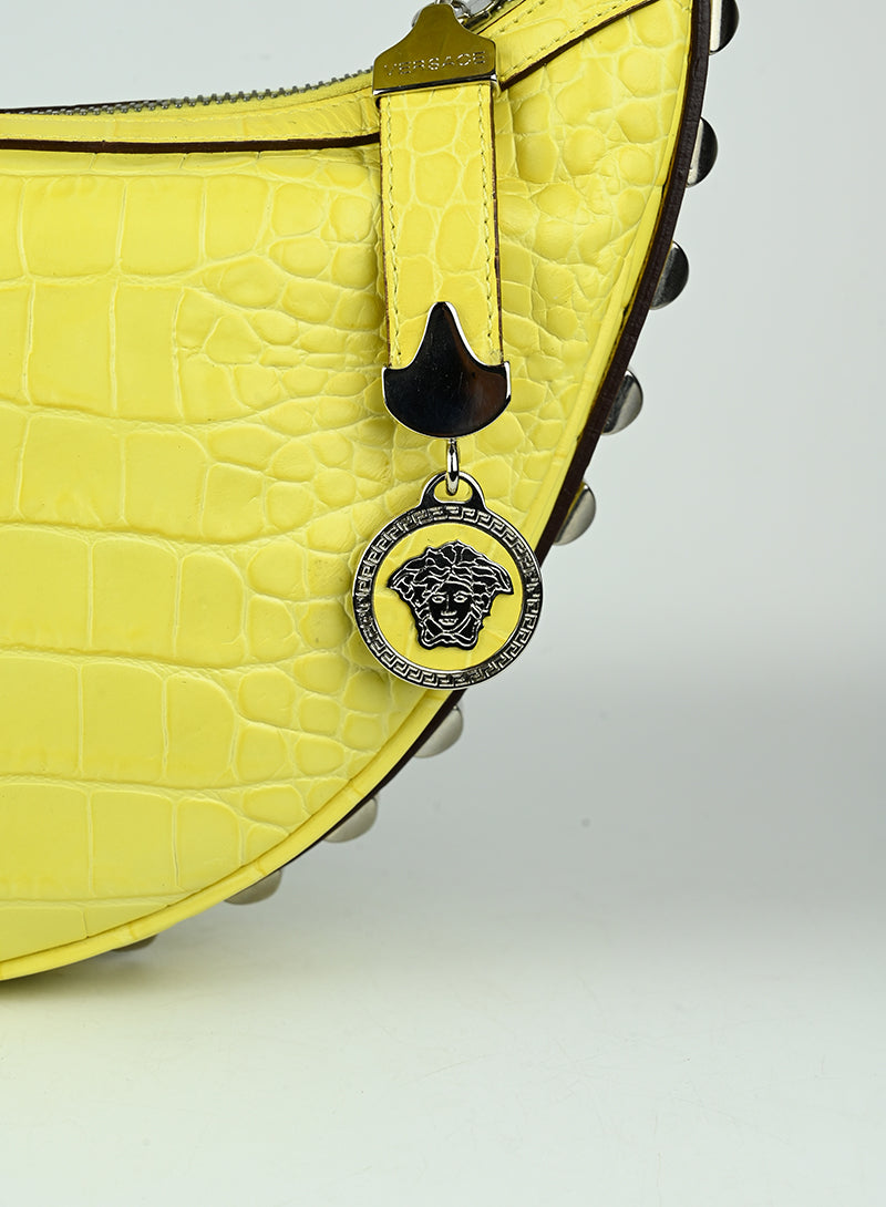 Versace Borsa con borchie gialla