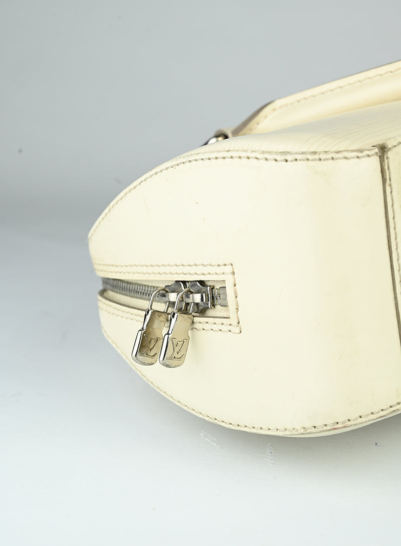 Louis Vuitton Bauletto in pelle Epi bianco