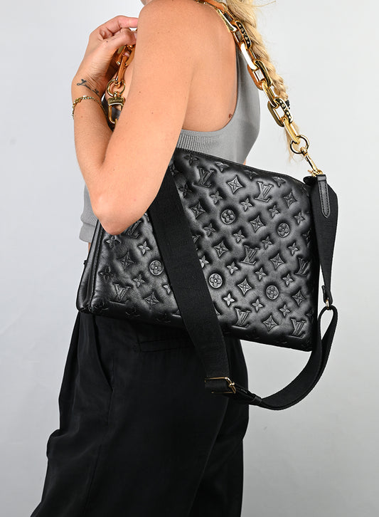 Louis Vuitton Borsa Coussin MM in pelle nera