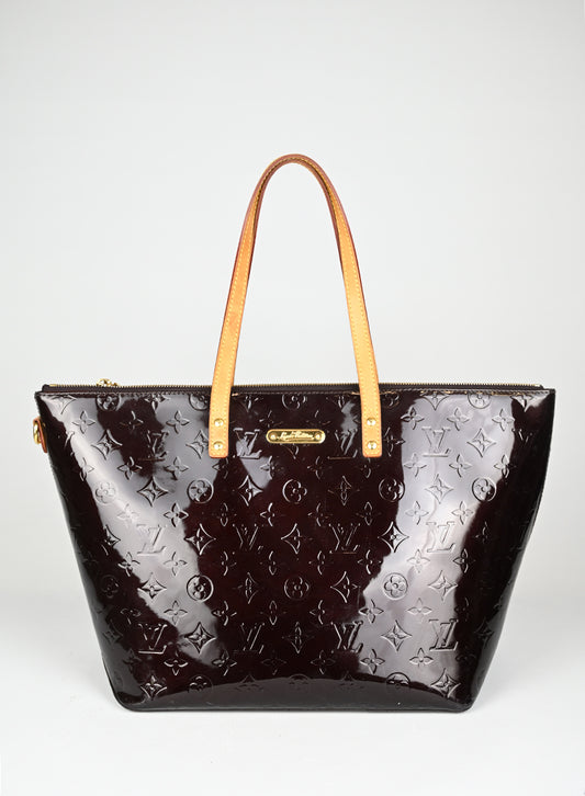 Louis Vuitton Borsa Bellevue Vernice Burgundi