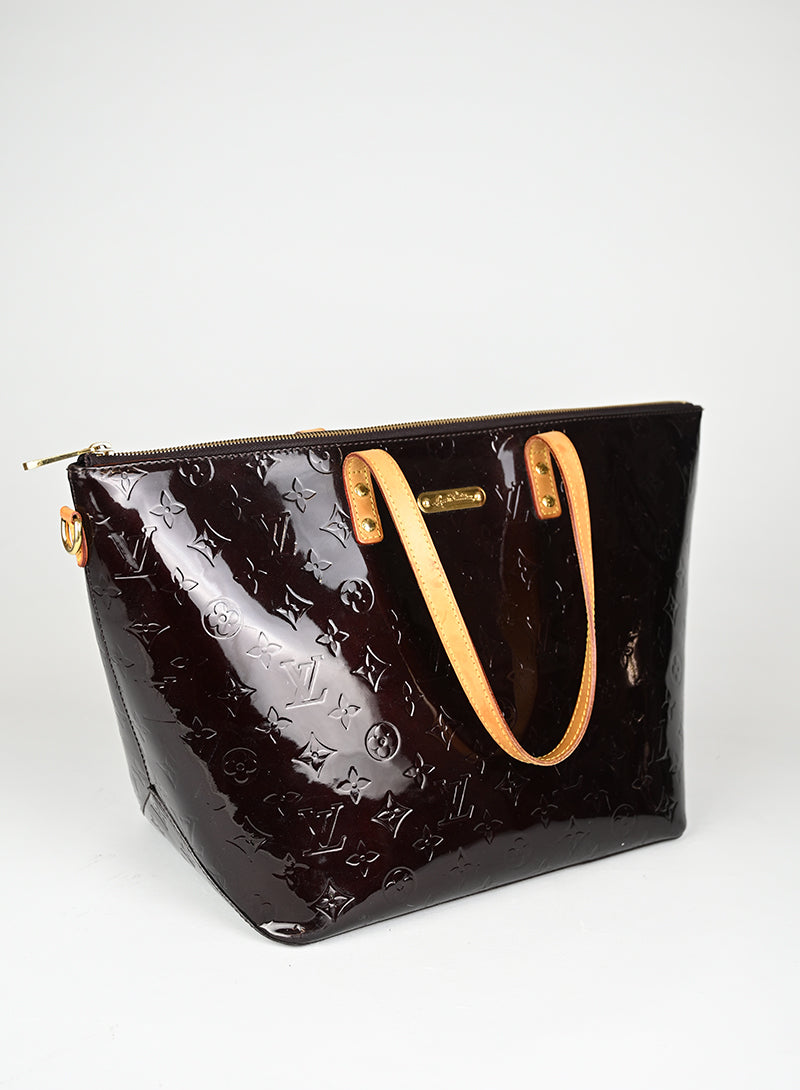 Louis Vuitton Borsa Bellevue Vernice Burgundi