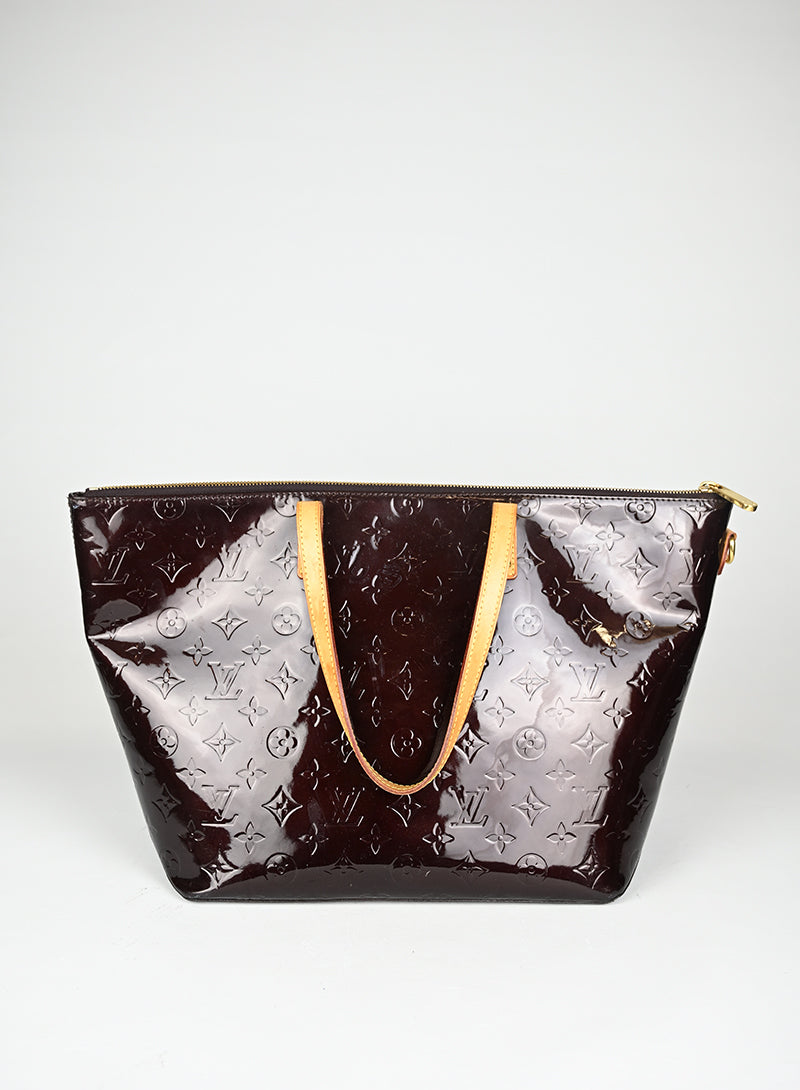 Louis Vuitton Borsa Bellevue Vernice Burgundi